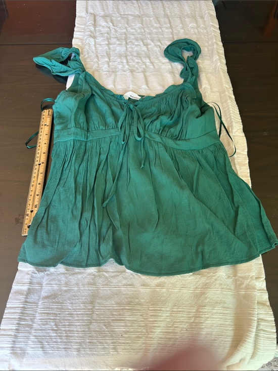Heatherly Tops - Tie-Front Sleeveless Tank Top in Green